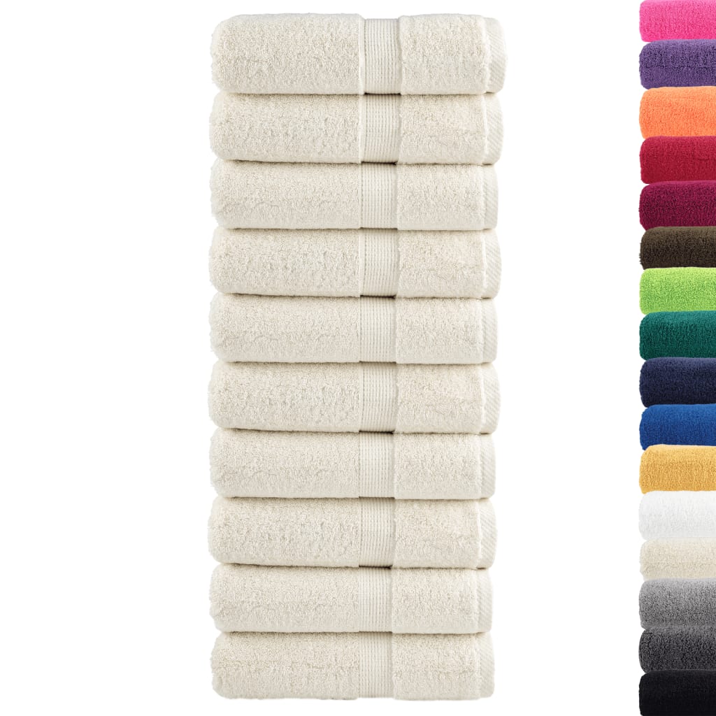 Premium Guest Towels SOLUND 10 pcs Cream White 30x50 cm 600 g/m²