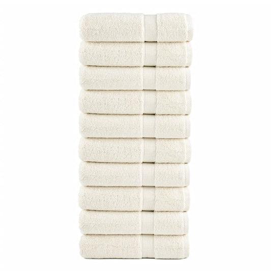 Premium Towels SOLUND 10 pcs Cream White 50x100 cm 600 gsm