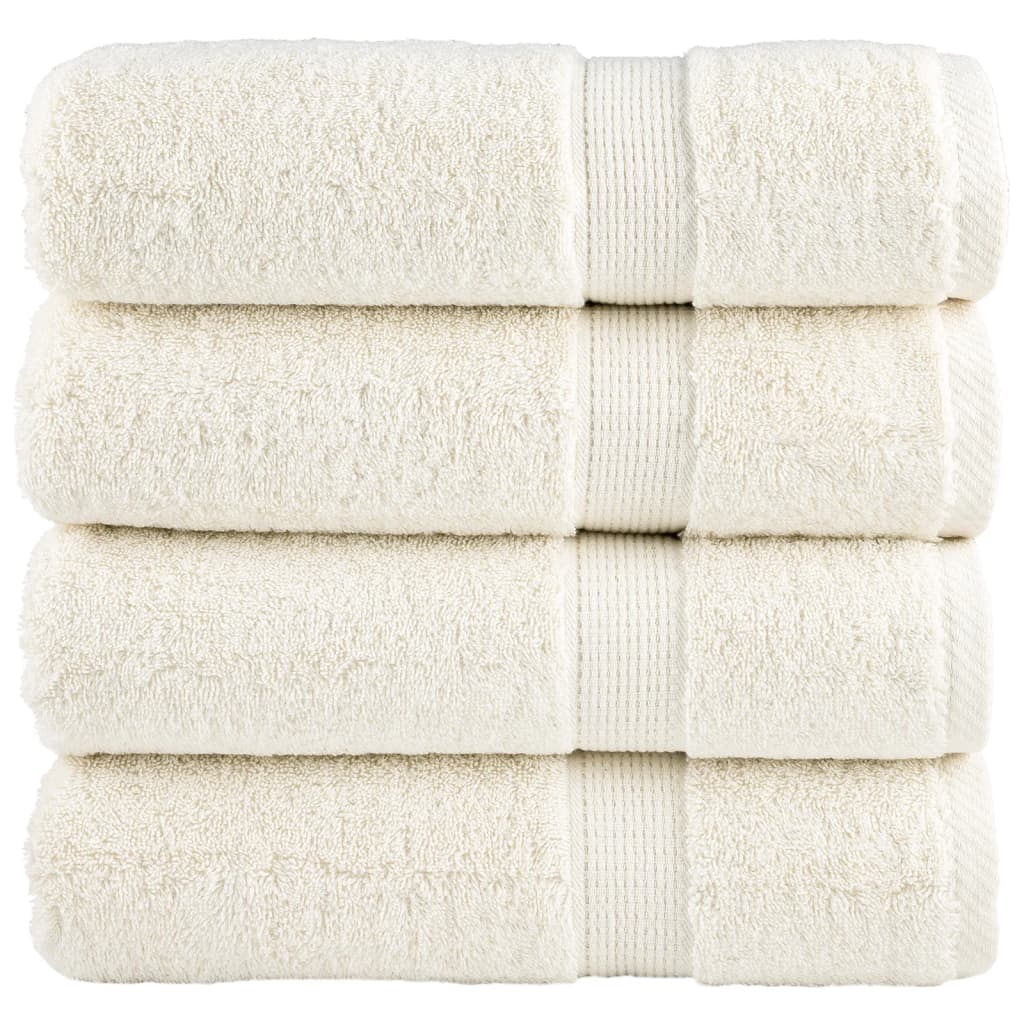 Serviettes de douche premium SOLUND, 4 pièces, blanc crème, 70x140 cm, 600 g/m²