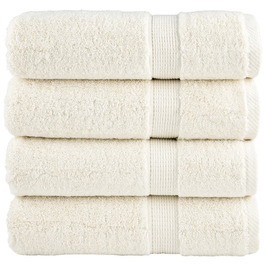 Premium Shower Towels SOLUND 4 pcs. Cream White 70x140 cm 600 g/m²