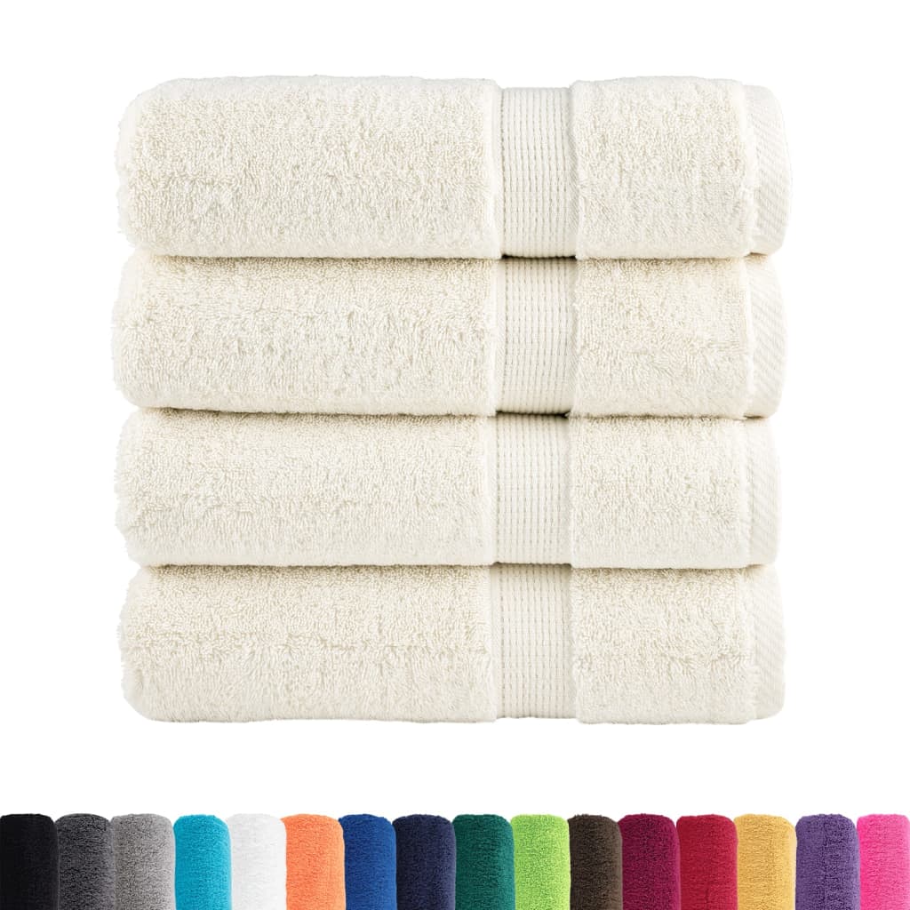Serviettes de douche premium SOLUND, 4 pièces, blanc crème, 70x140 cm, 600 g/m²