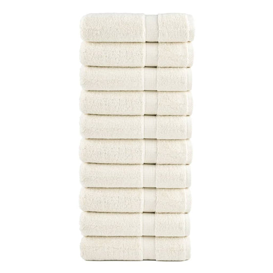 Premium Bath Towels SOLUND 10 pcs. Cream White 70x140 cm 600 g/m²