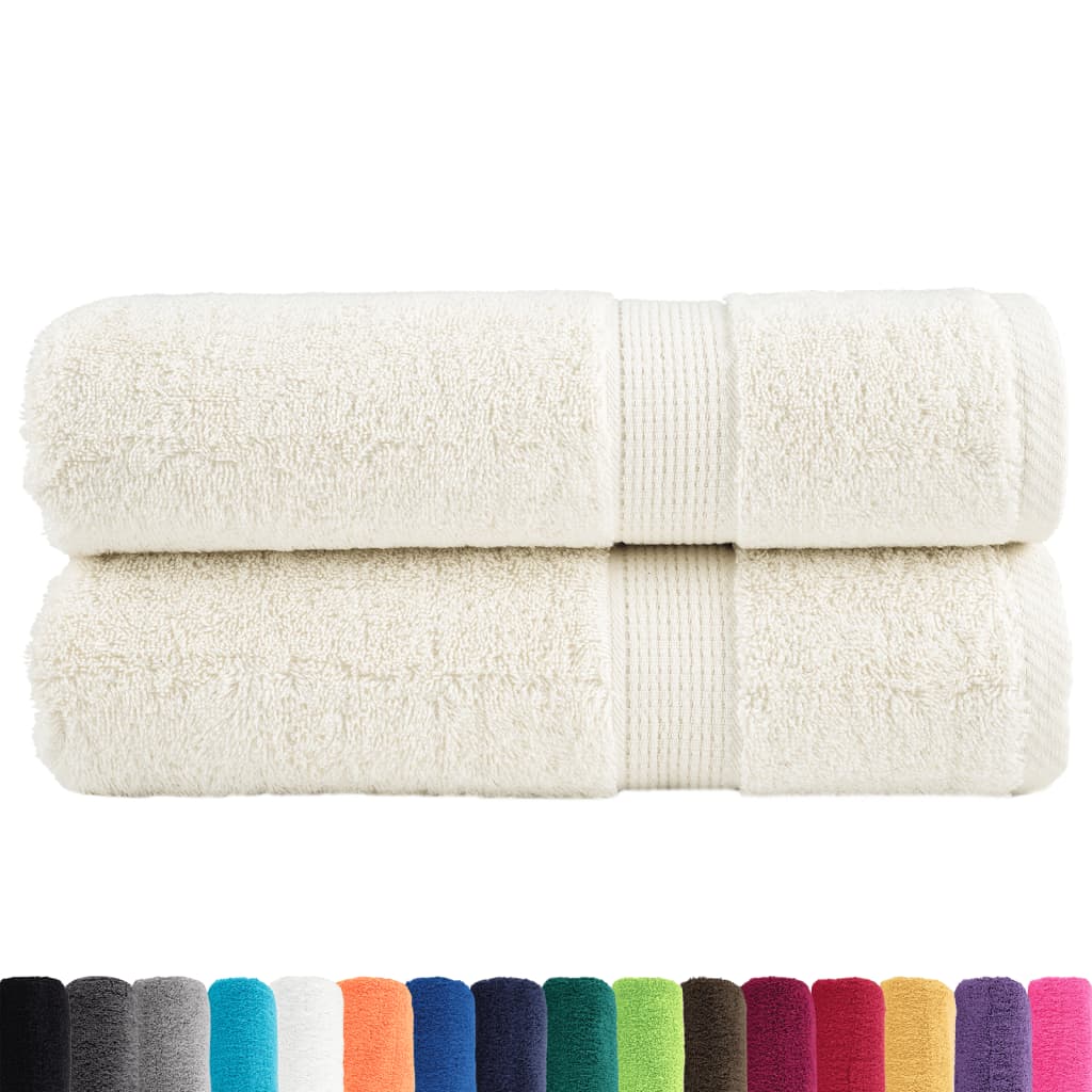 Premium Badetücher SOLUND 2 Stk. Creme 100x150 cm 600 g/m²