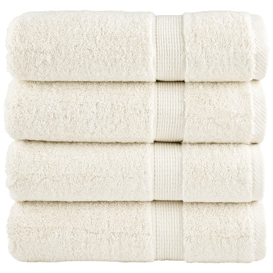 Serviettes de bain premium SOLUND 4 p. Crème 100x150 cm 600 g/m²