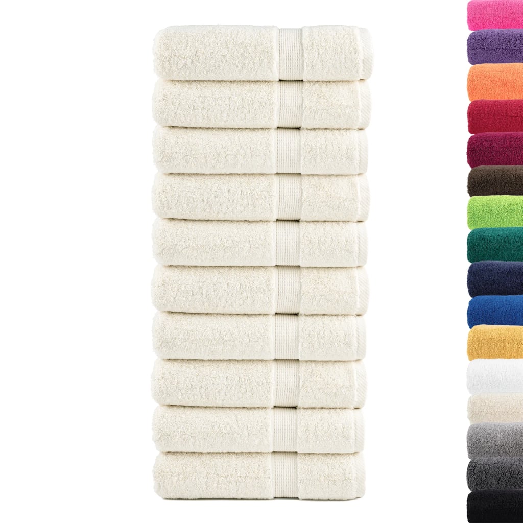 Serviettes de bain premium SOLUND 10 pcs Crème 100x150 cm 600 g/m²