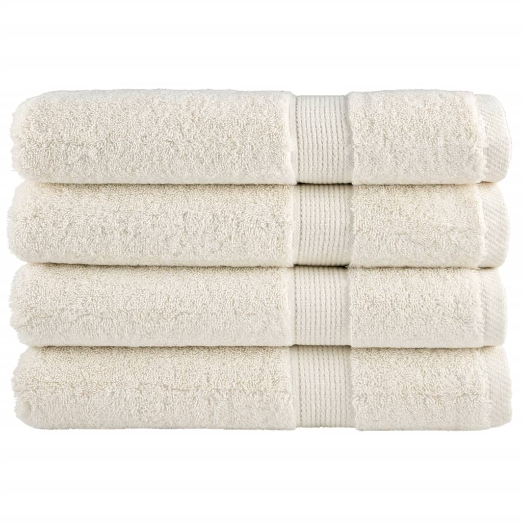 Premium Sauna Towels SOLUND 4 pcs. Cream White 80x200 cm 600 g/m²
