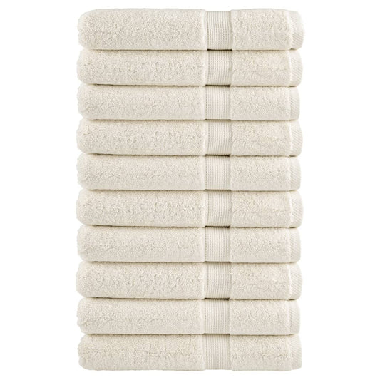 Premium Sauna Towels SOLUND 10 pcs Cream White 80x200 cm 600 gsm