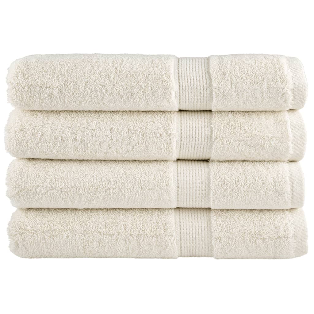 Serviettes premium SOLUND 4 pièces Crème 100x200 cm 600 g/m²