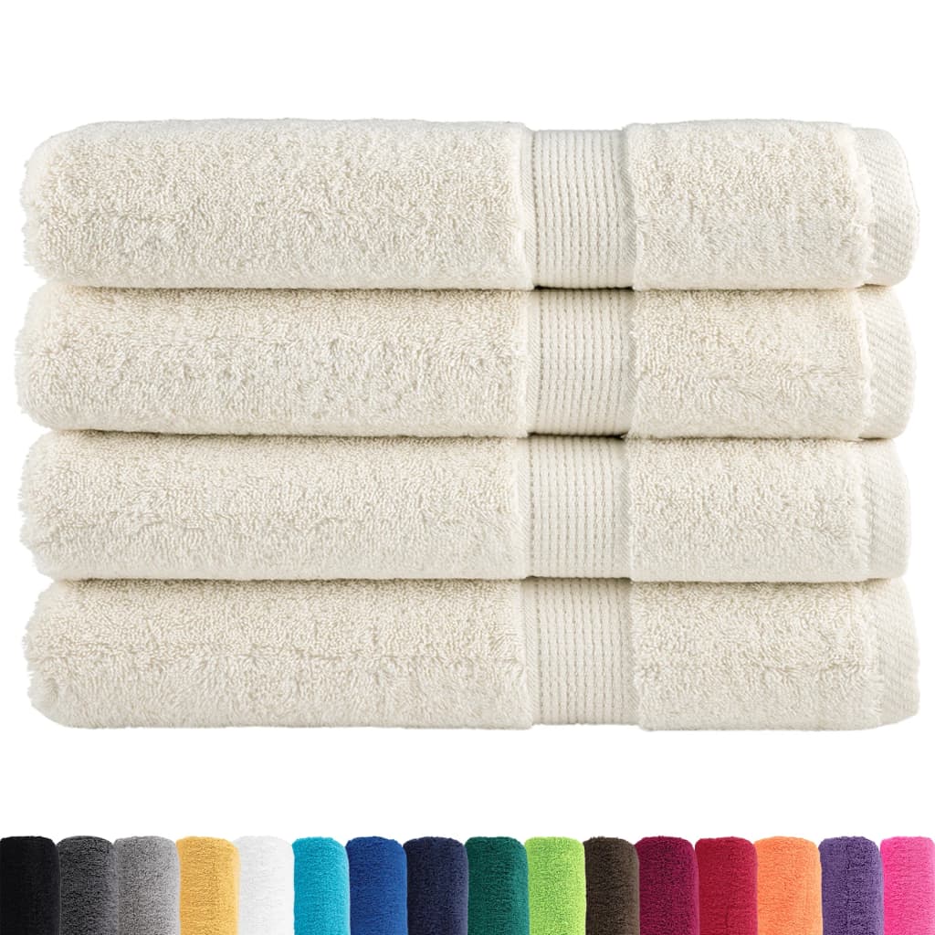 Serviettes premium SOLUND 4 pièces Crème 100x200 cm 600 g/m²