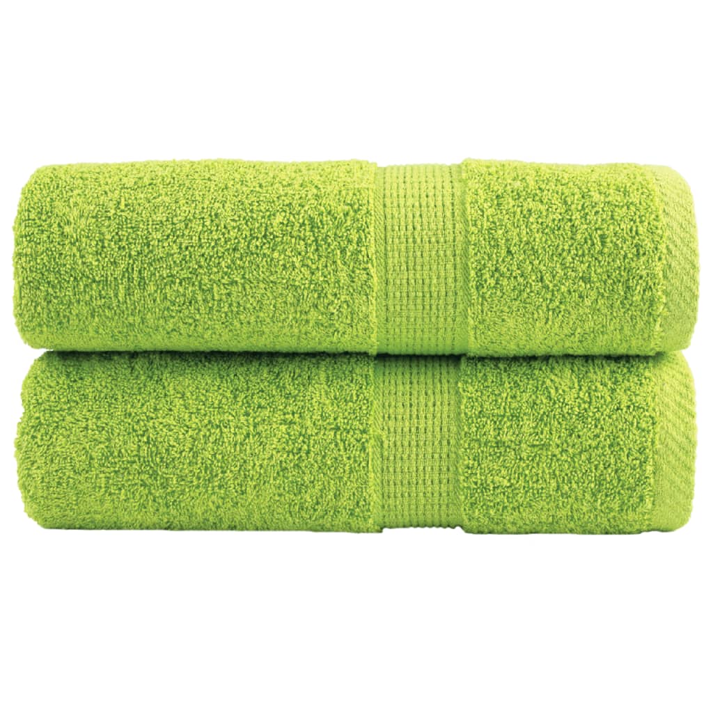 Serviettes de toilette Premium SOLUND 2 pièces Vert pomme 30x30 cm 600 g/m²