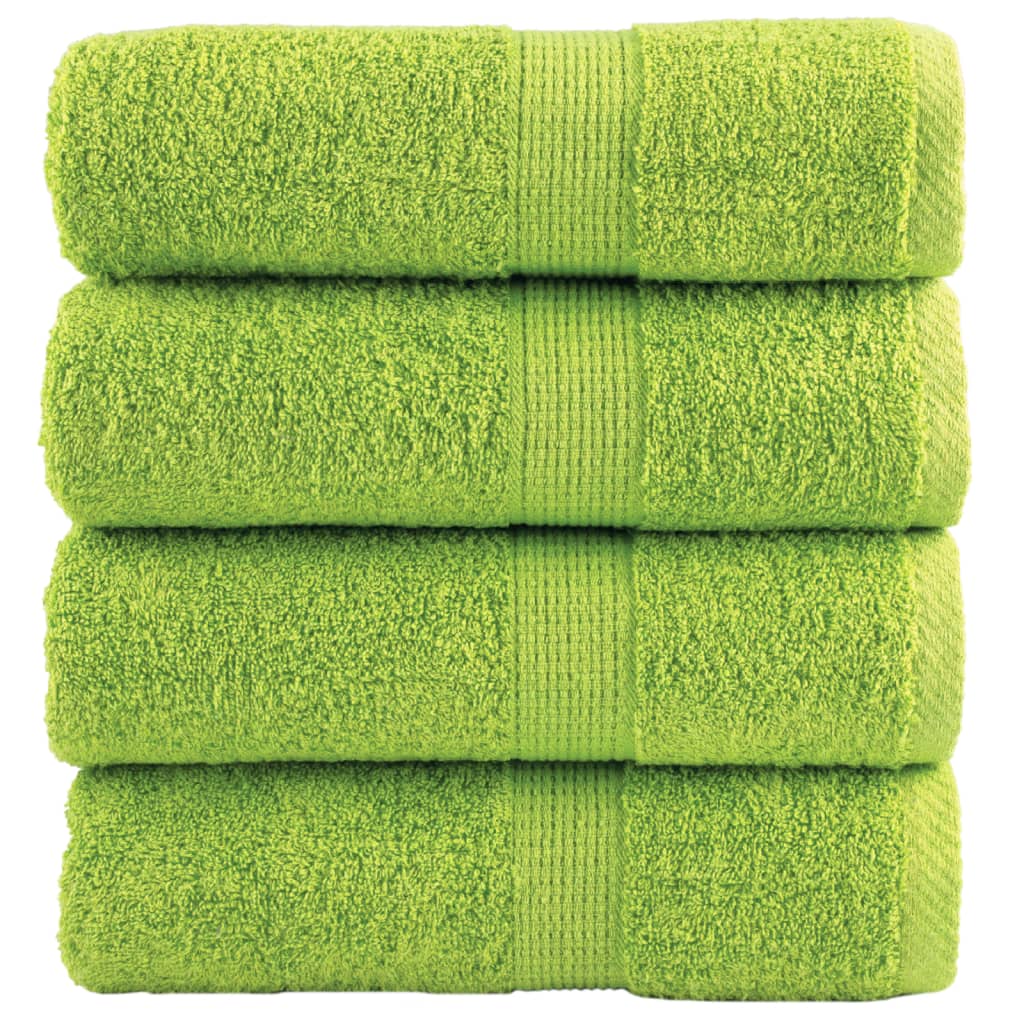 Serviettes d'invités premium SOLUND 4 p. Vert pomme 30x50 cm 600 g/m²