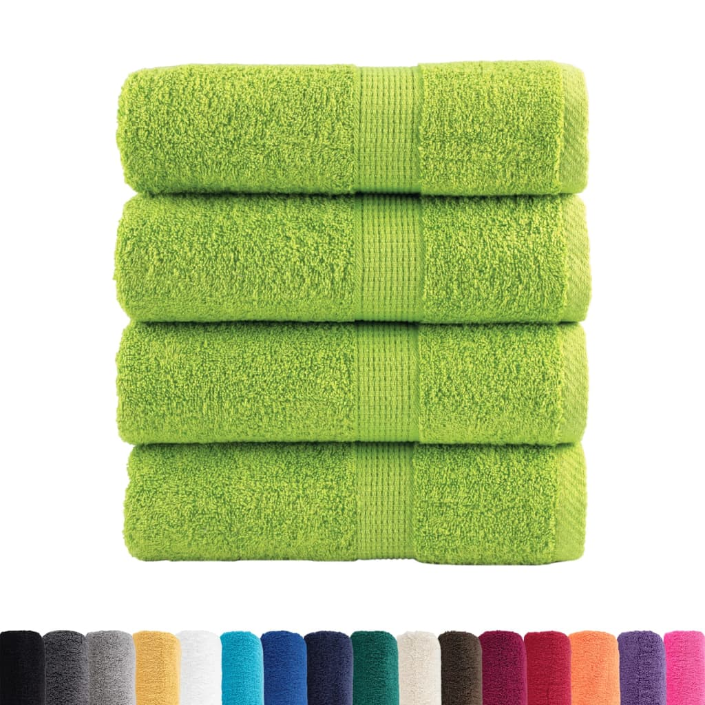 Serviettes d'invités premium SOLUND 4 p. Vert pomme 30x50 cm 600 g/m²