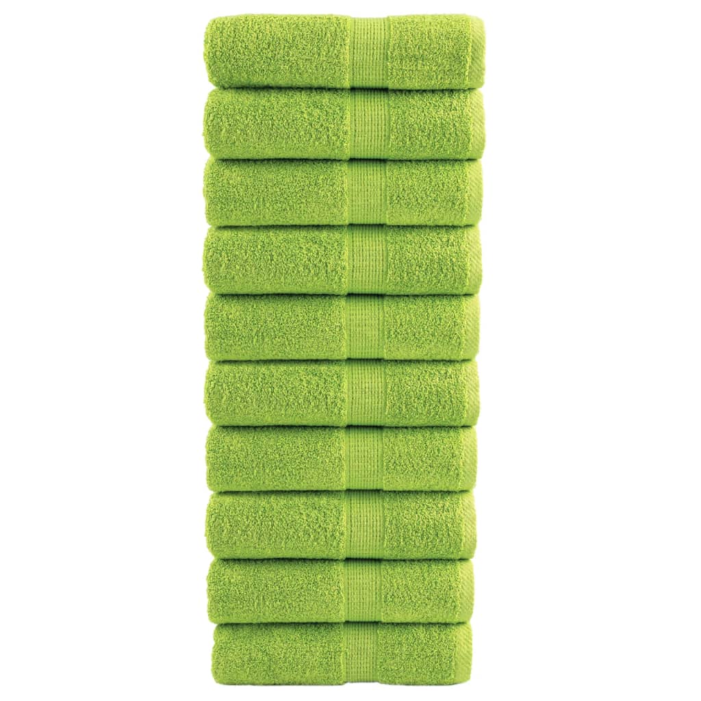 Serviettes invités de luxe SOLUND 10 p. vert pomme 30x50 cm 600 g/m²