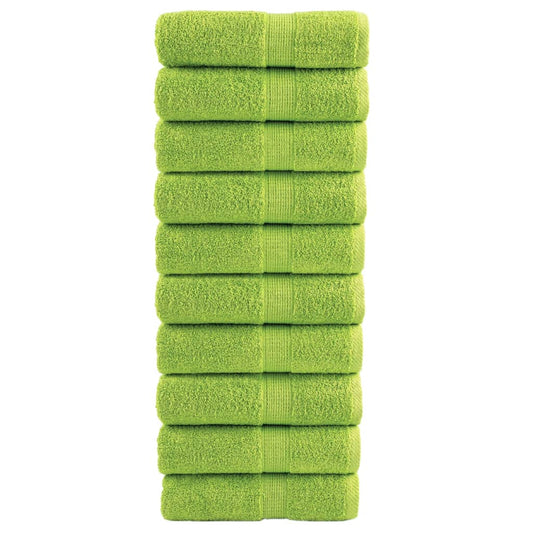 Serviettes invités de luxe SOLUND 10 p. vert pomme 30x50 cm 600 g/m²