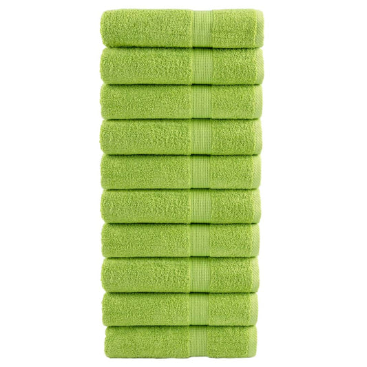 Serviettes de douche premium SOLUND 10 pièces Vert pomme 70x140 cm 600 g/m²
