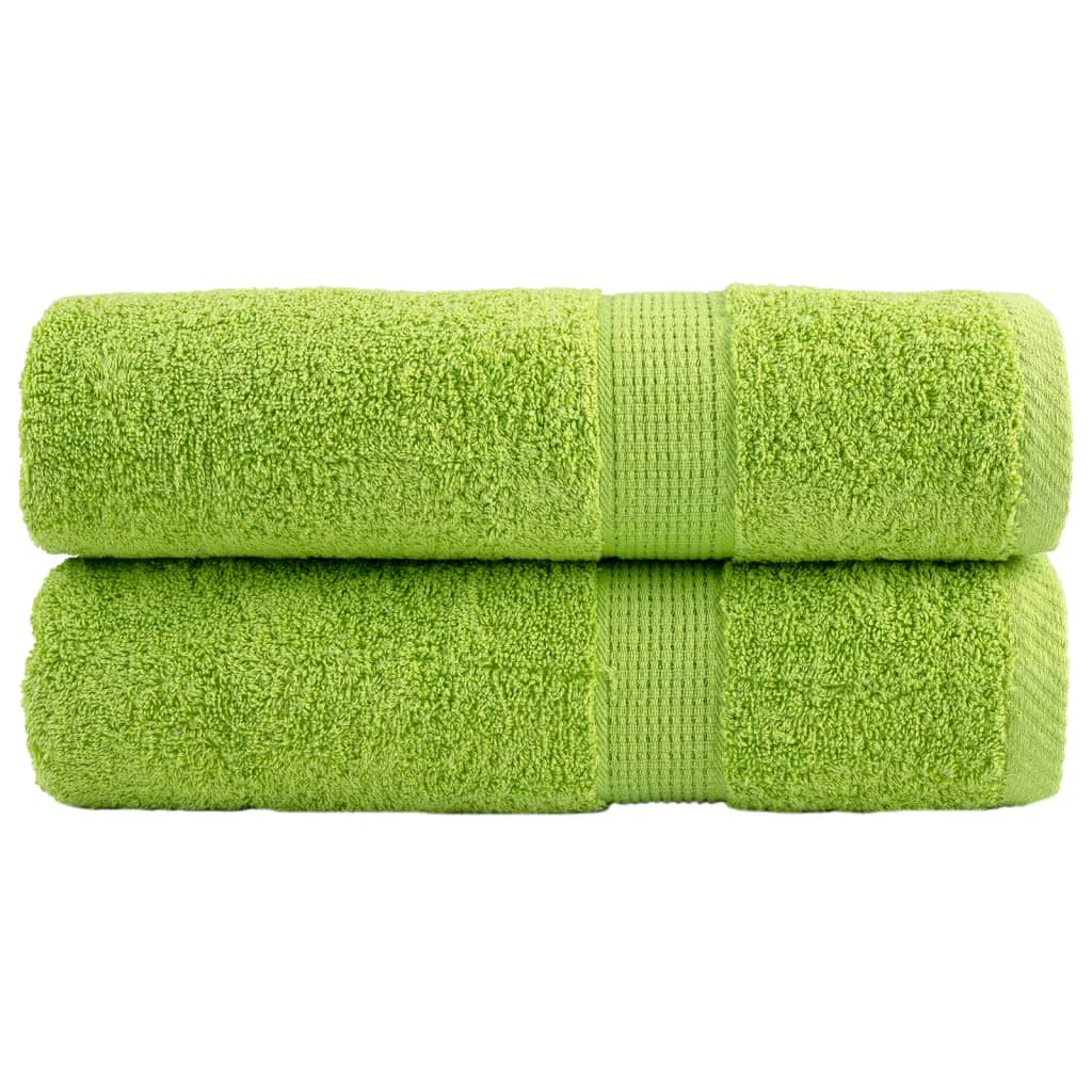 Serviettes de bain premium SOLUND 2 pcs. vert pomme 100x150 cm 600 g/m²