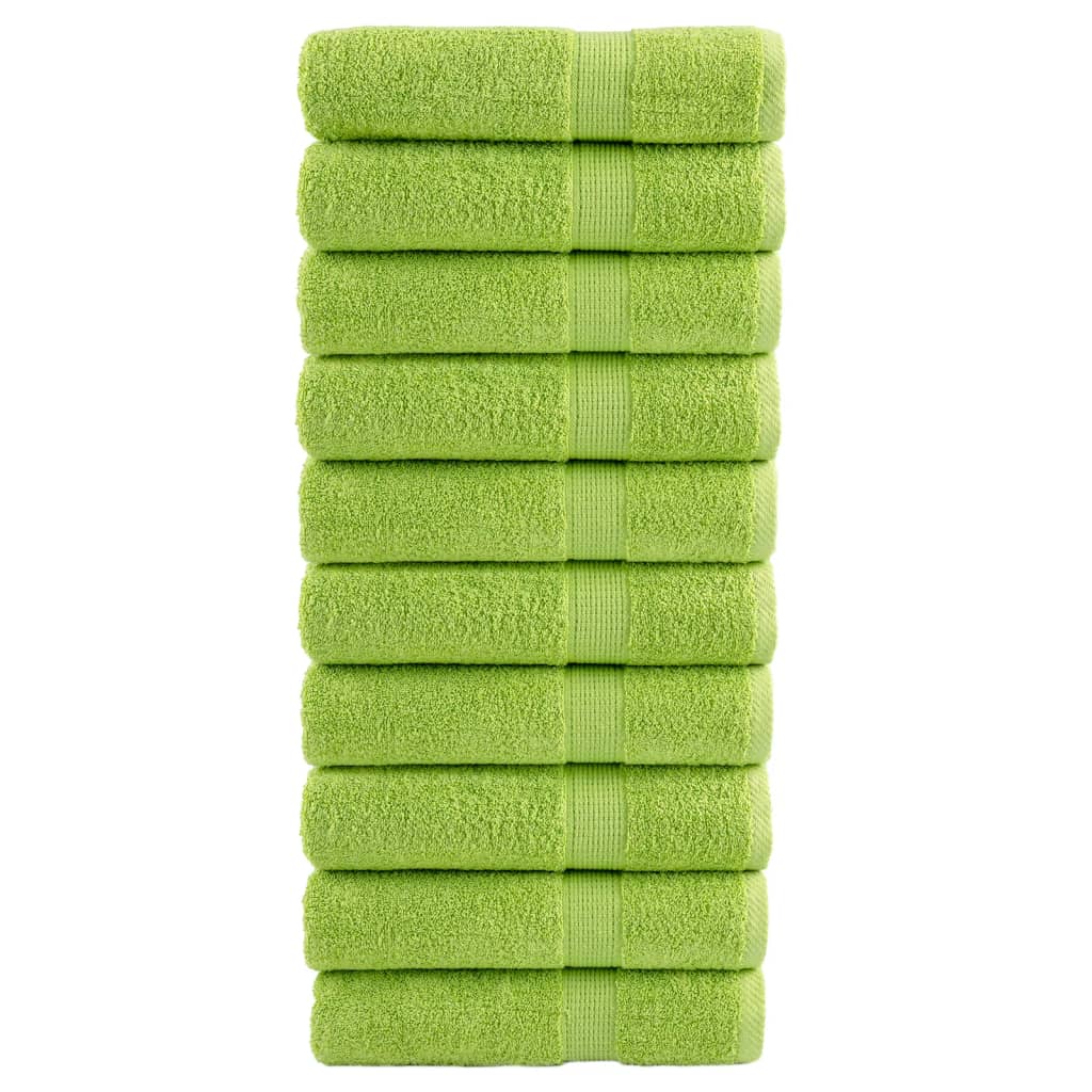 Serviettes de bain premium SOLUND 10 pcs Vert pomme 100x150 cm 600 g/m²