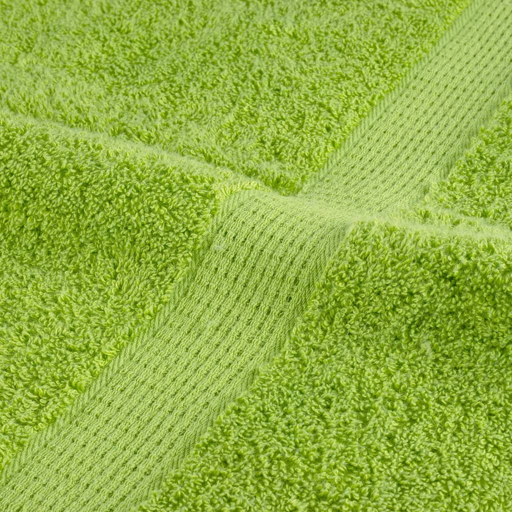 Serviettes de bain premium SOLUND 10 pcs Vert pomme 100x150 cm 600 g/m²