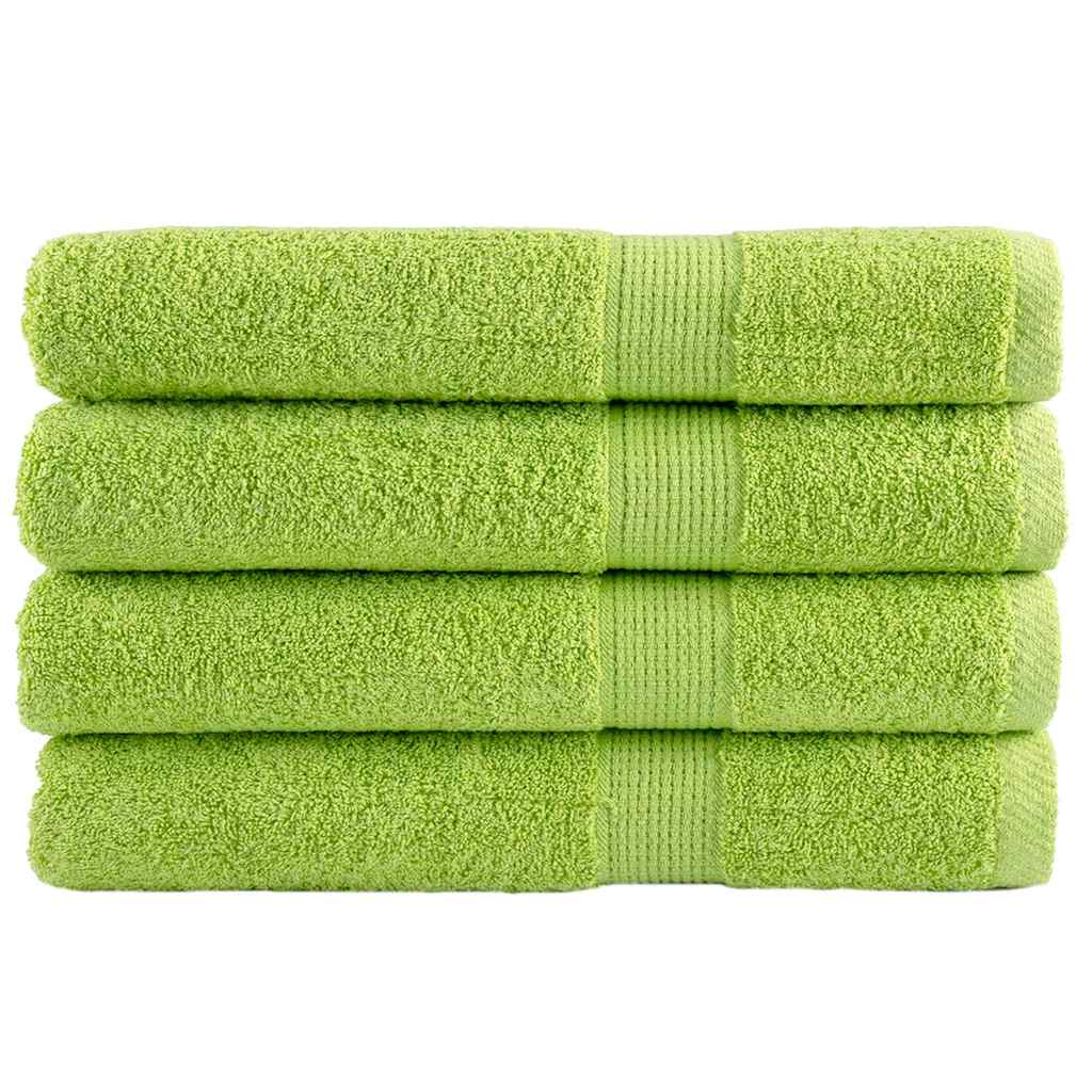 Serviettes de sauna premium SOLUND 4 p. Vert pomme 80x200 cm 600 g/m²