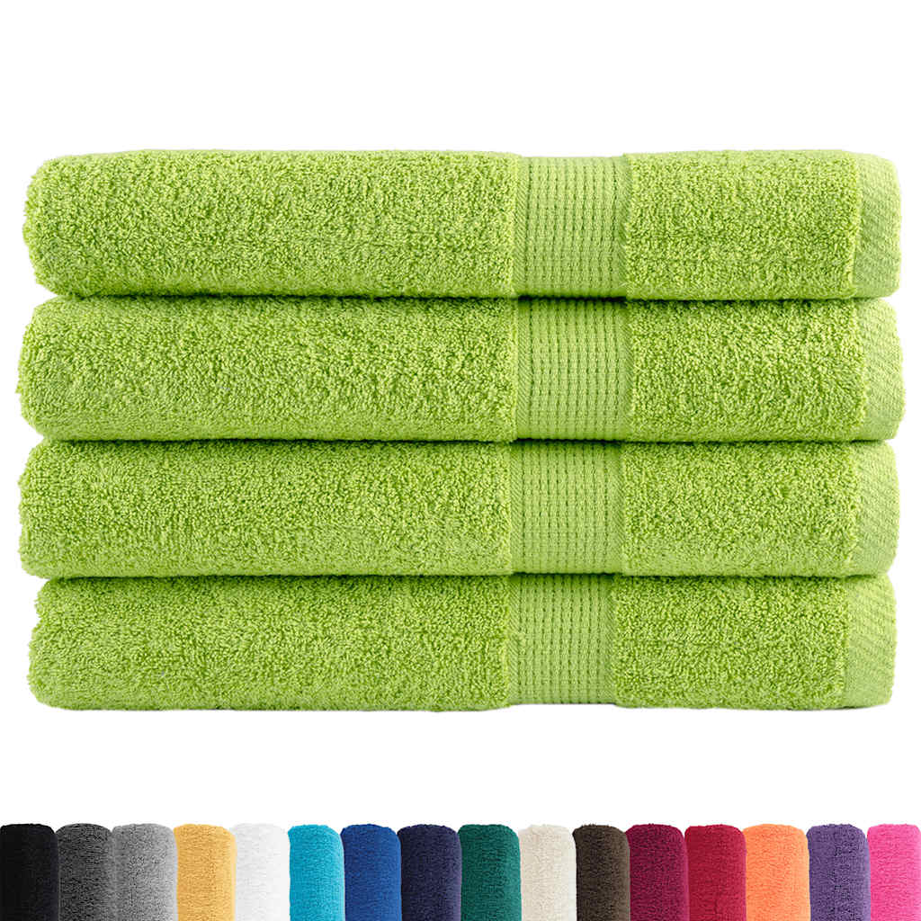 Serviettes de sauna premium SOLUND 4 p. Vert pomme 80x200 cm 600 g/m²