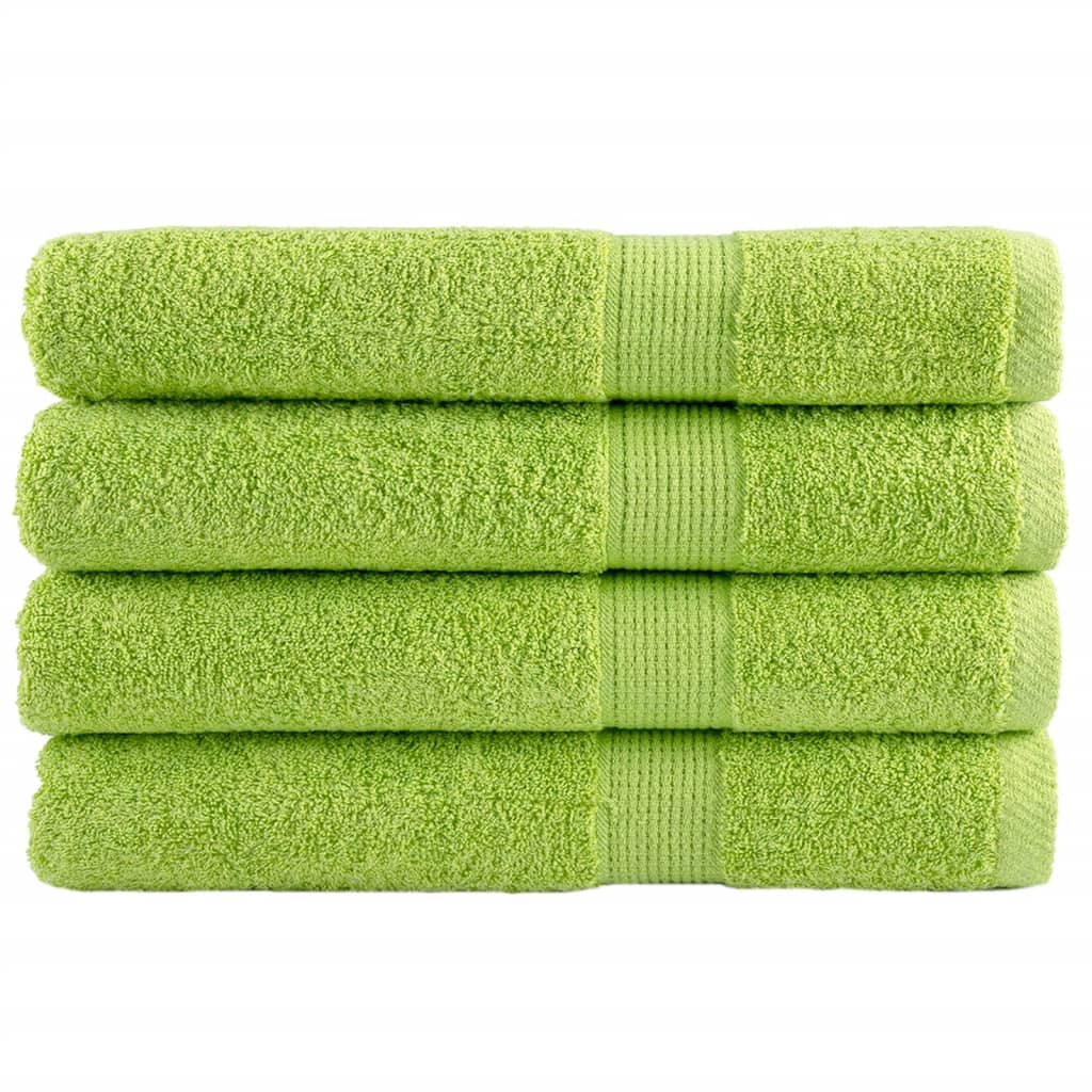 Serviettes haut de gamme SOLUND 4 p. Vert pomme 100x200 cm 600 g/m²