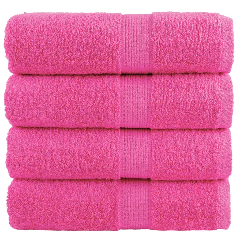 Serviettes invités Premium SOLUND lot de 4 Rose 30x50 cm 600 g/m²