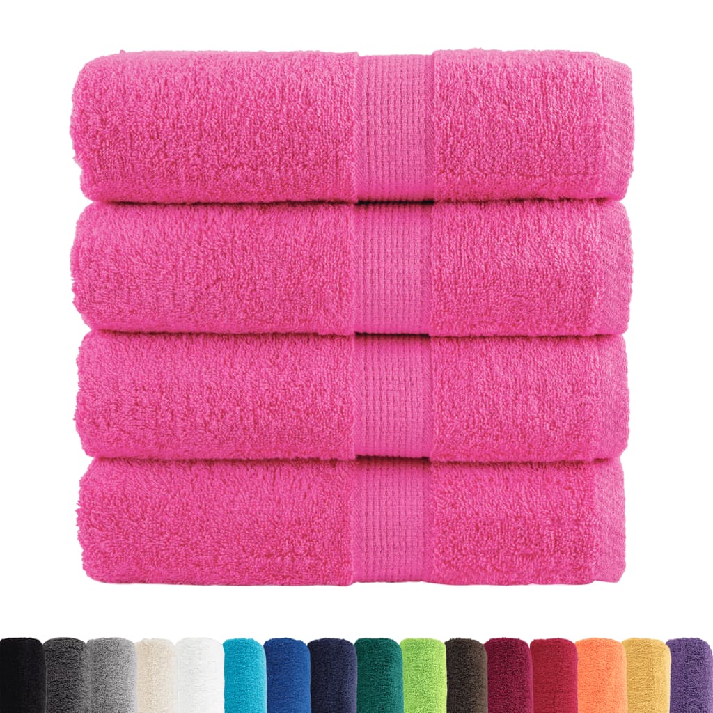 Serviettes invités Premium SOLUND lot de 4 Rose 30x50 cm 600 g/m²
