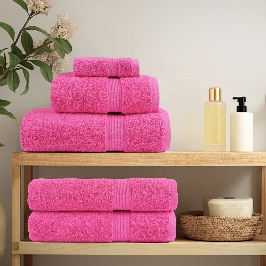 Serviettes invités Premium SOLUND lot de 4 Rose 30x50 cm 600 g/m²