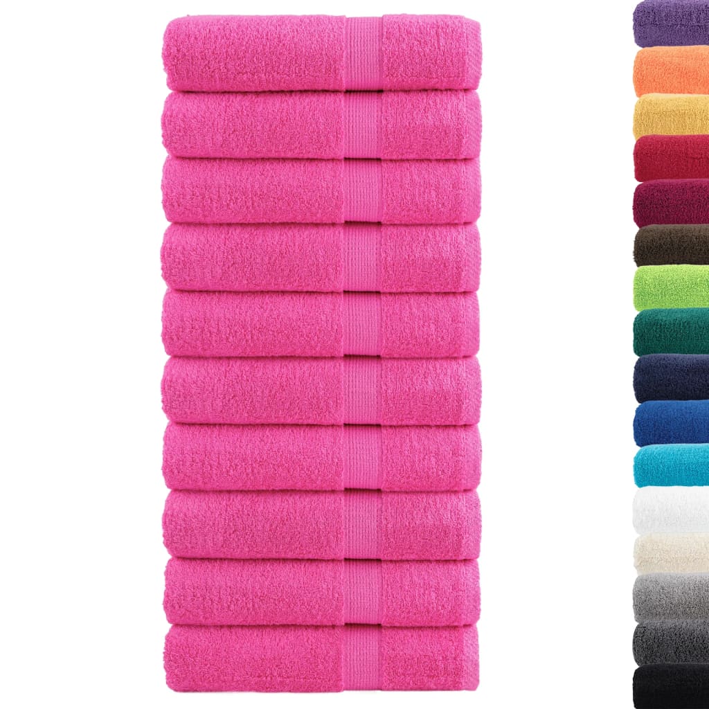 Serviettes de toilette SOLUND, qualité supérieure, 10 p. roses, 50x100 cm, 600 g/m²
