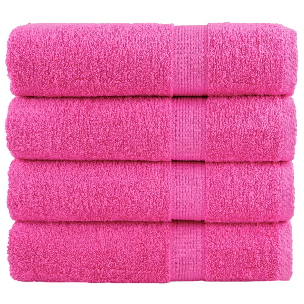 Premium Badetücher SOLUND 4 Stk. Rosa 100x150 cm 600 g/m²