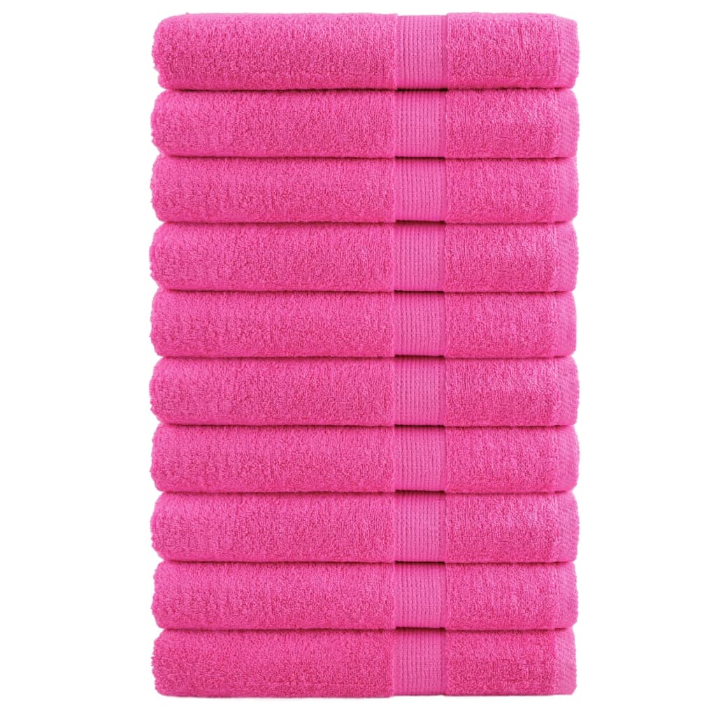 Serviettes de toilette Premium SOLUND 10 pièces Rose 100x200 cm 600 g/m²