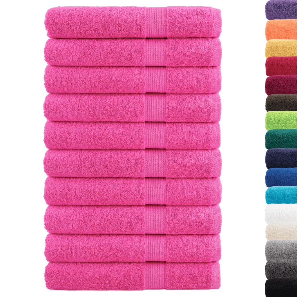 Serviettes de toilette Premium SOLUND 10 pièces Rose 100x200 cm 600 g/m²