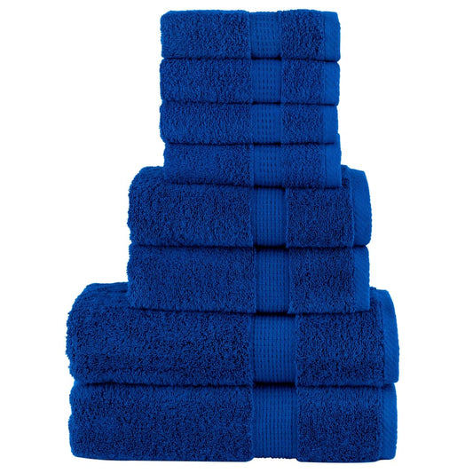 8-Piece Premium Towel Set SOLUND Blue 600 gsm