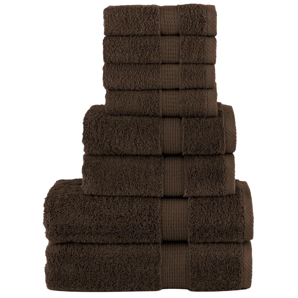 8 tlg. Premium-Handtuch-Set SOLUND Braun 600 g/m²