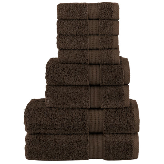 8 tlg. Premium-Handtuch-Set SOLUND Braun 600 g/m²