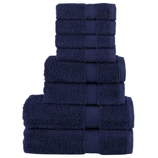 8-piece Premium Towel Set SOLUND Navy Blue 600 gsm