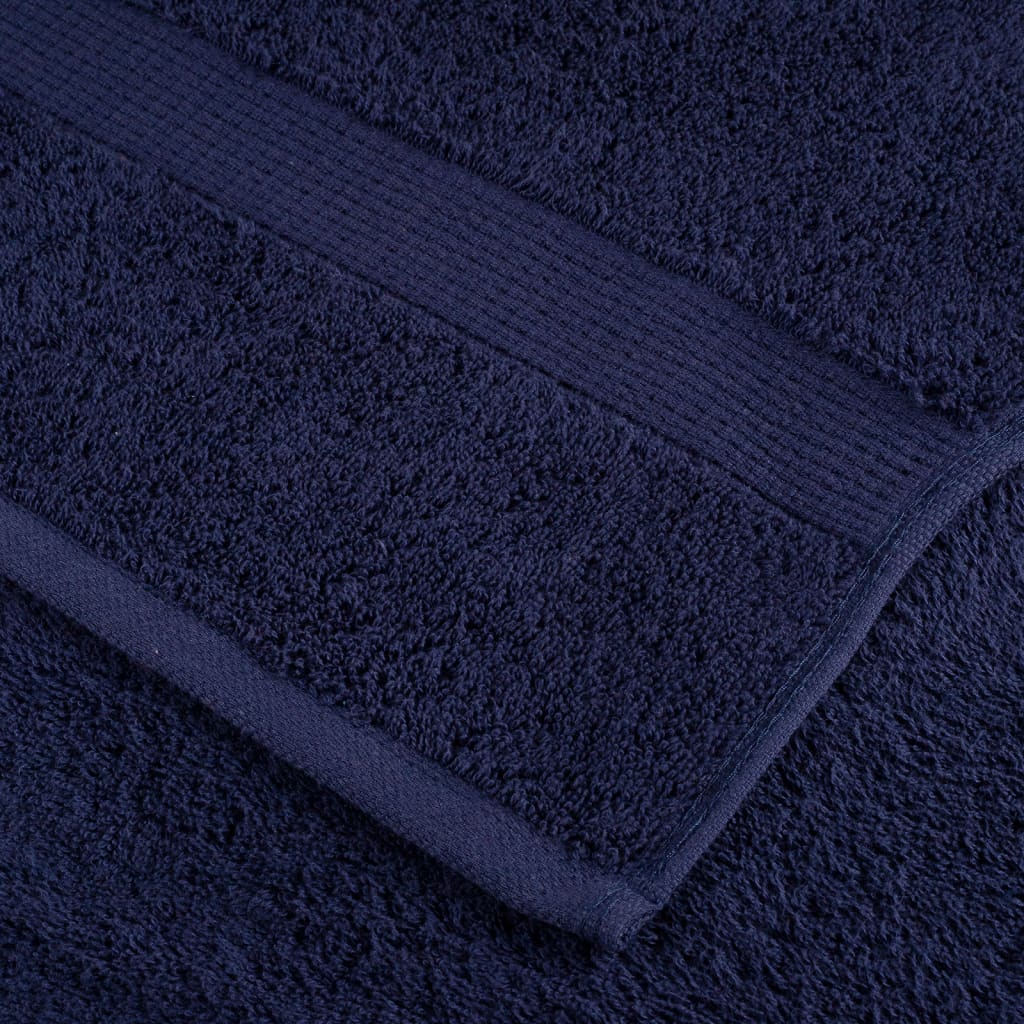 Lot de 8 serviettes de toilette premium SOLUND bleu marine 600 g/m²