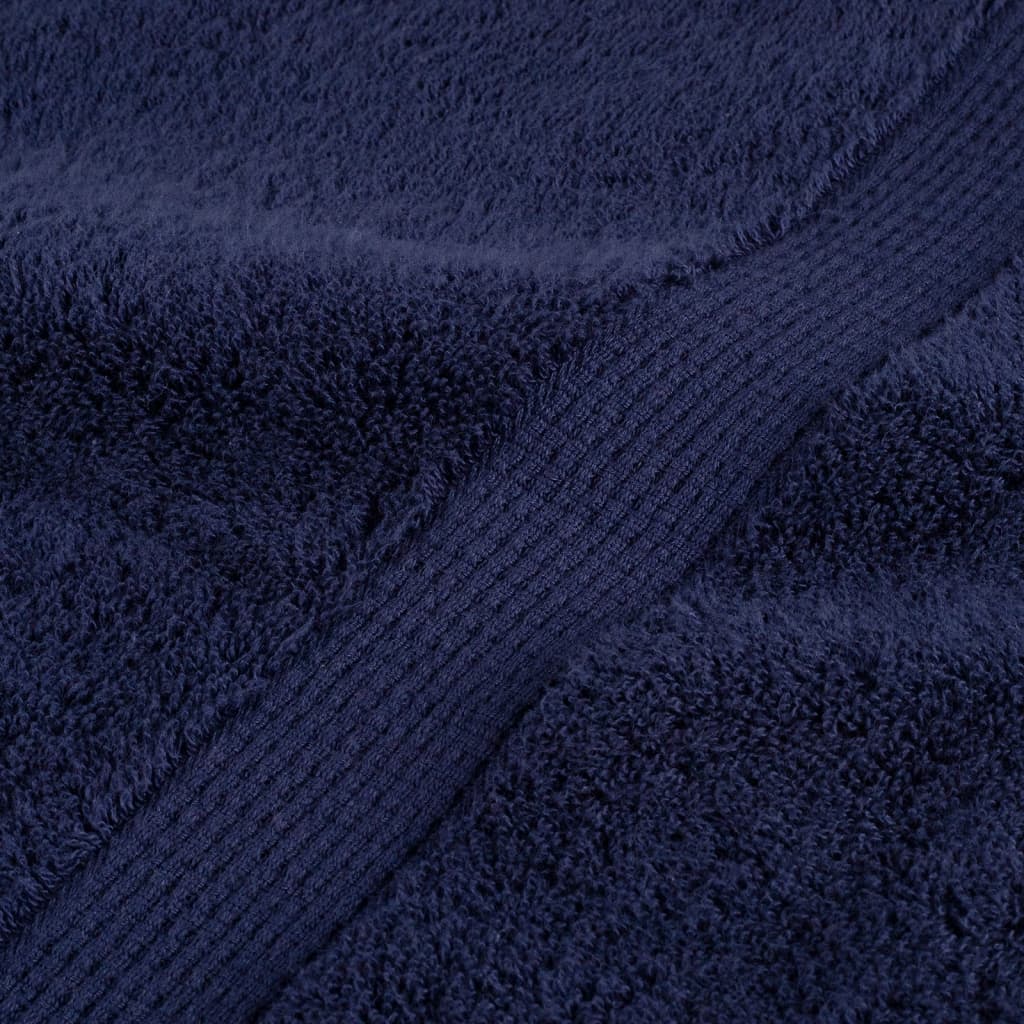 Lot de 8 serviettes de toilette premium SOLUND bleu marine 600 g/m²