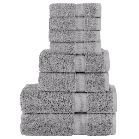 8-piece Premium Towel Set SOLUND Grey 600 g/m²