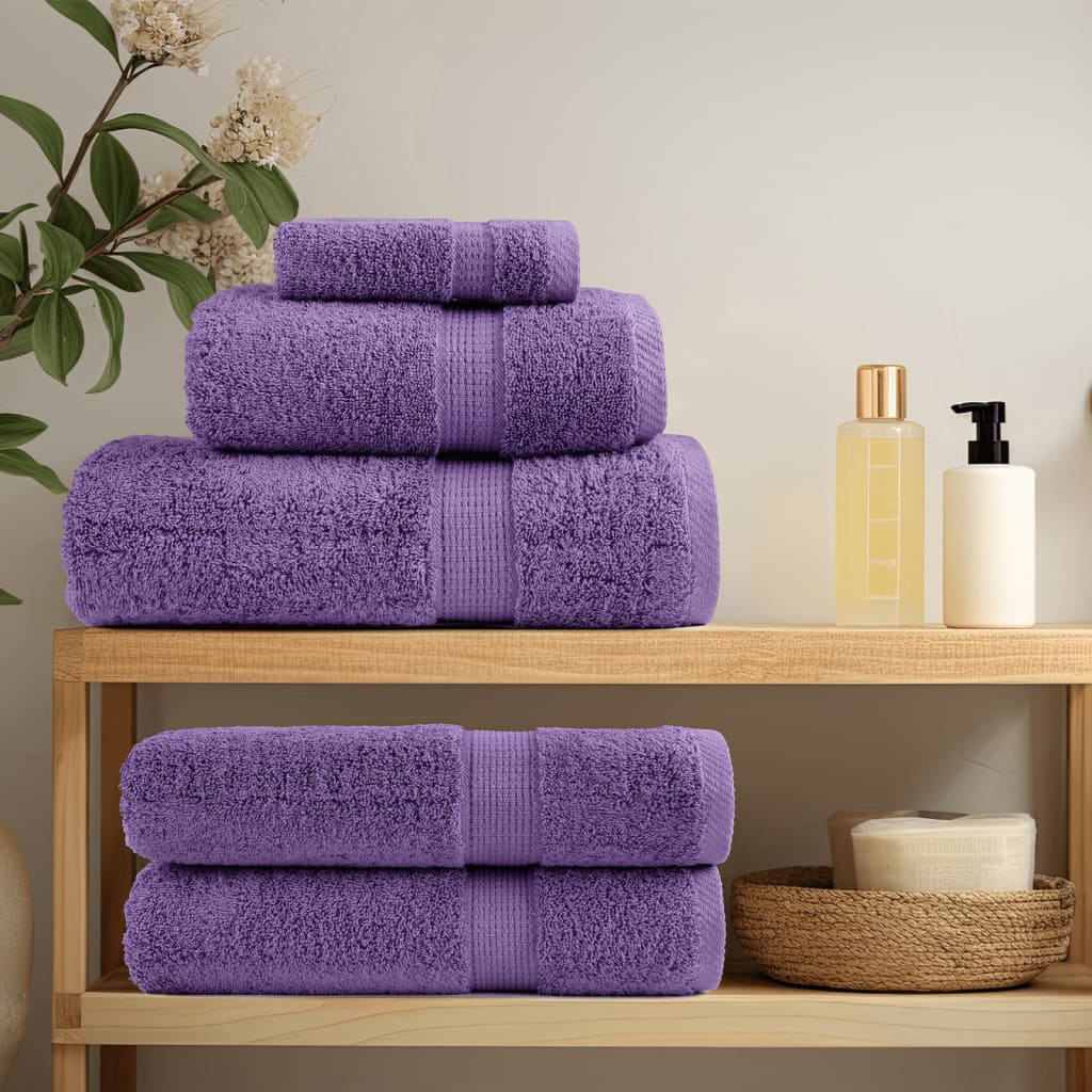 8 tlg. Premium-Handtuch-Set SOLUND Lila 600 g/m²