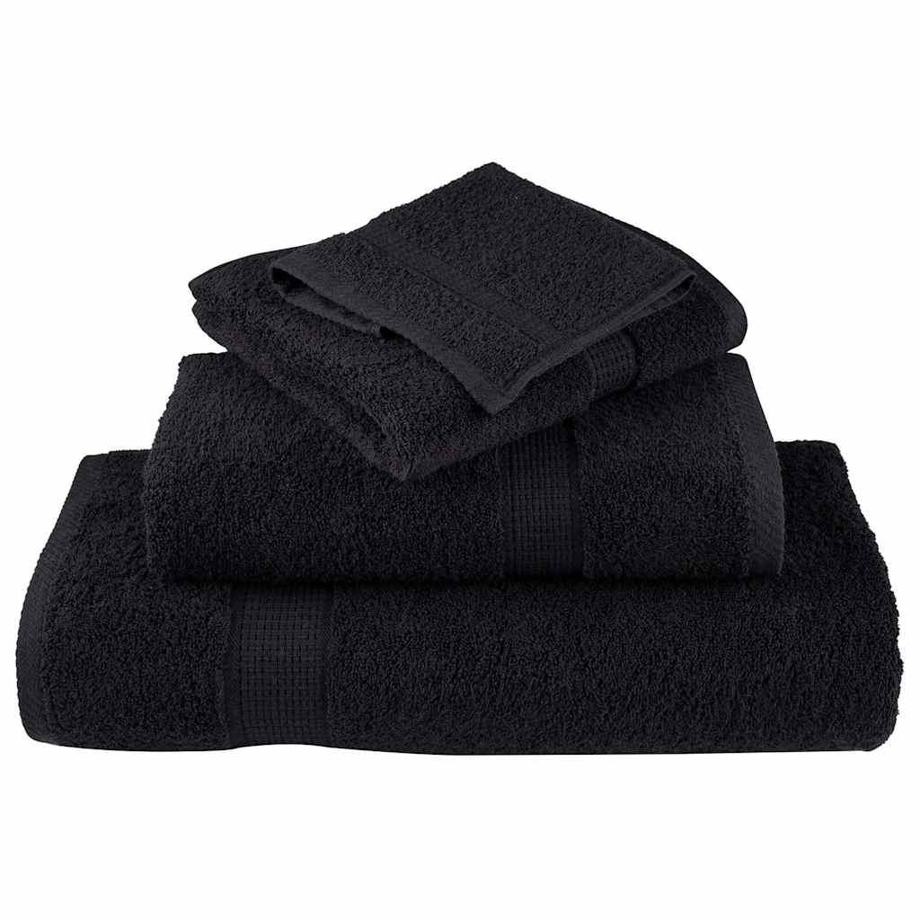 8-piece Premium Towel Set SOLUND Black 600 gsm