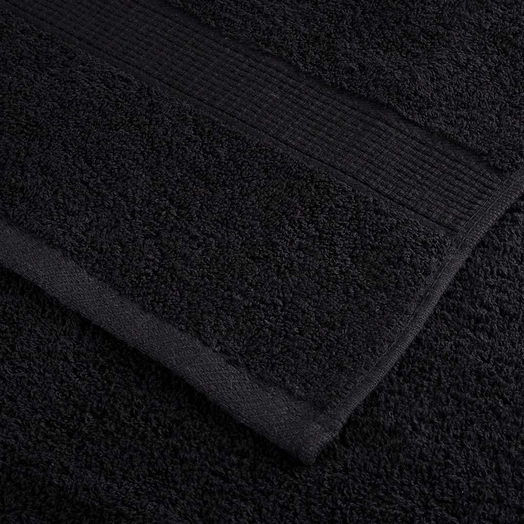 8-piece Premium Towel Set SOLUND Black 600 gsm