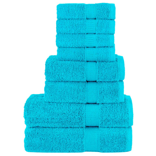 8 tlg. Premium-Handtuch-Set SOLUND Türkis 600 g/m²