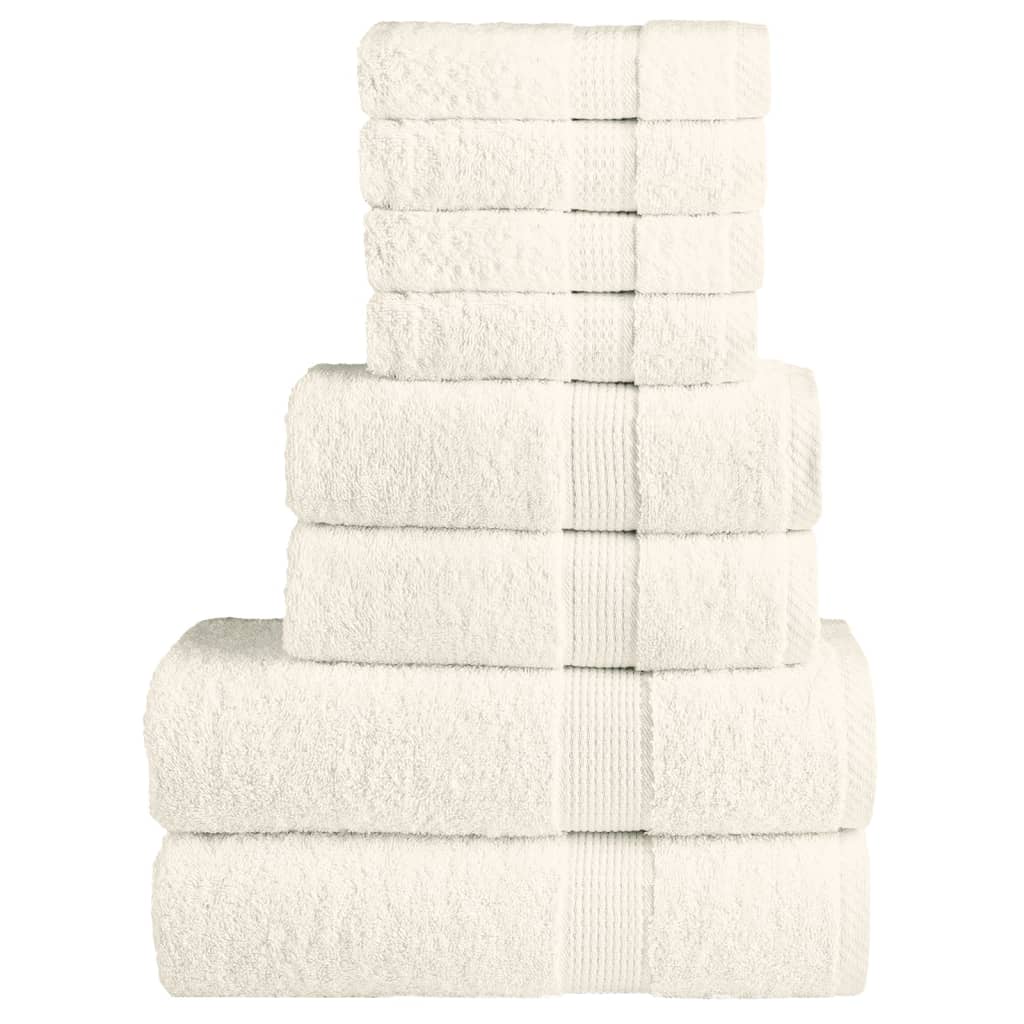 Lot de 8 serviettes de toilette Premium SOLUND Crème 600 g/m²
