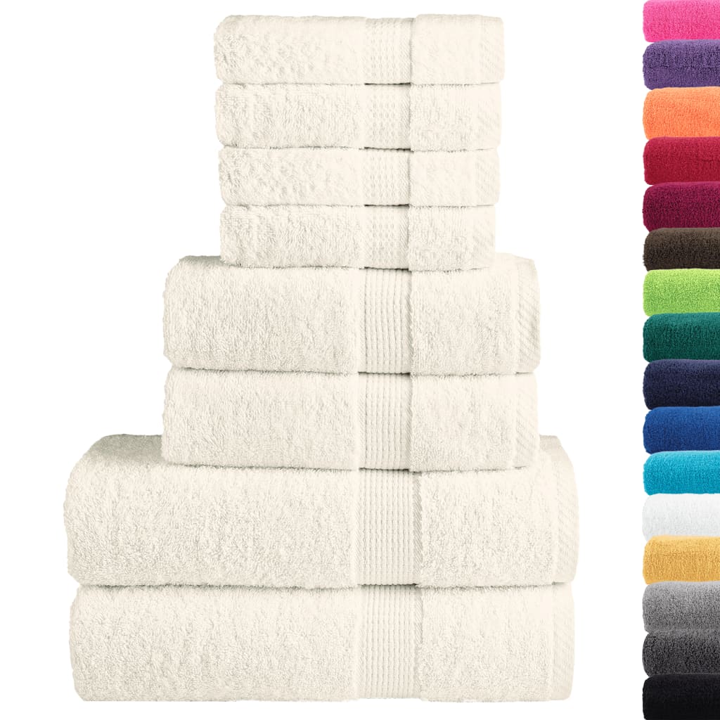 Lot de 8 serviettes de toilette Premium SOLUND Crème 600 g/m²