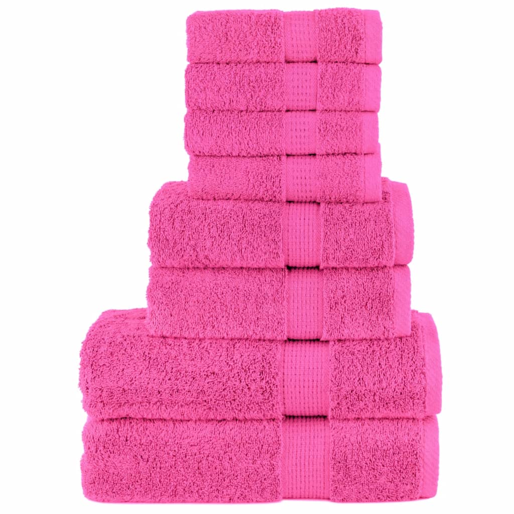 Set de 8 serviettes de toilette premium SOLUND Rose 600 g/m²