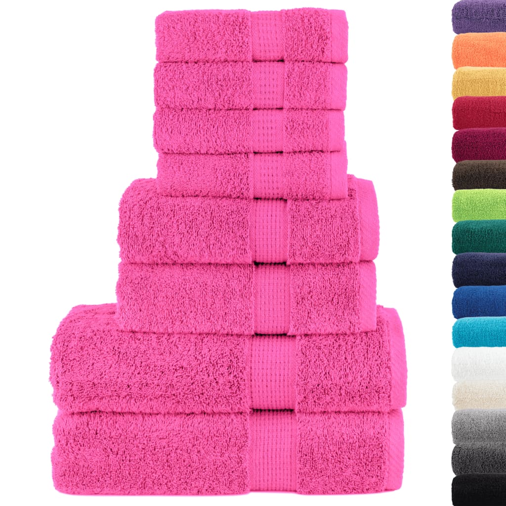 Set de 8 serviettes de toilette premium SOLUND Rose 600 g/m²