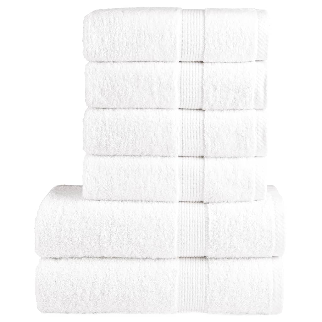 6-piece Premium Towel Set SOLUND White 600 gsm