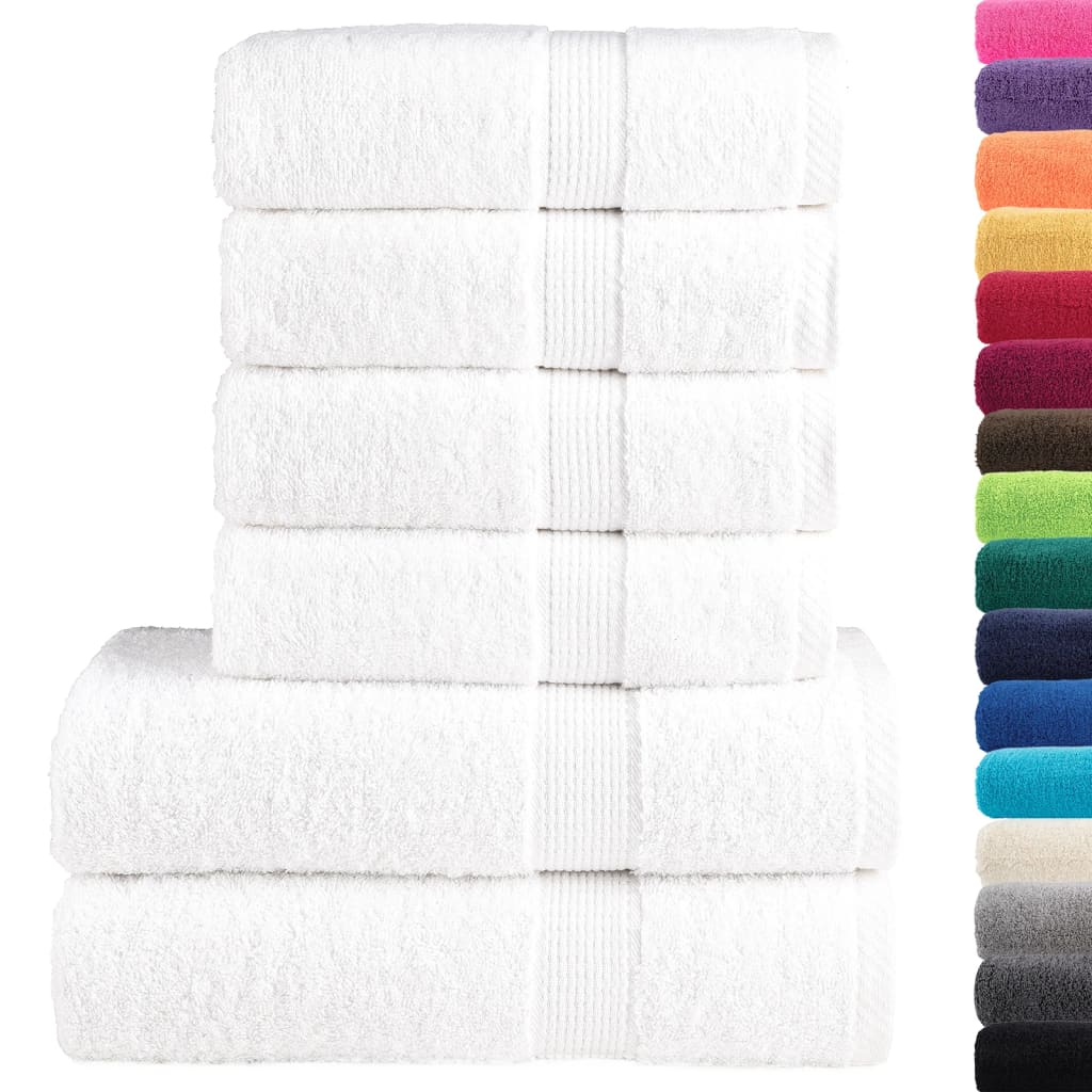 6-piece Premium Towel Set SOLUND White 600 gsm