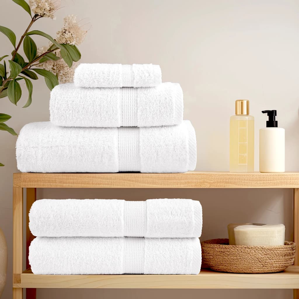 6-piece Premium Towel Set SOLUND White 600 gsm